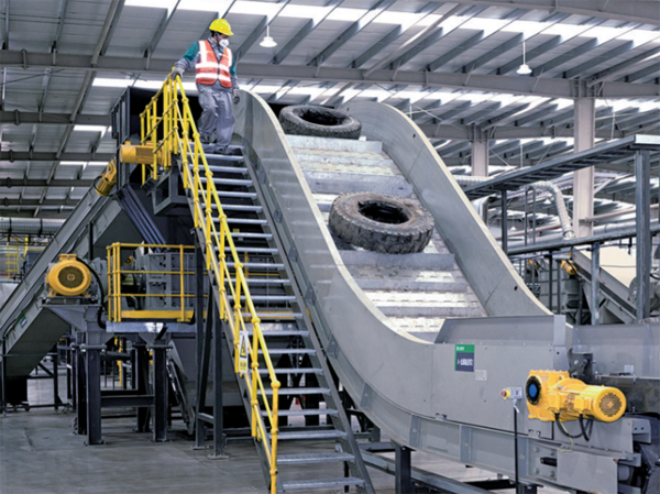 Линия для крупномасштабной переработки шин