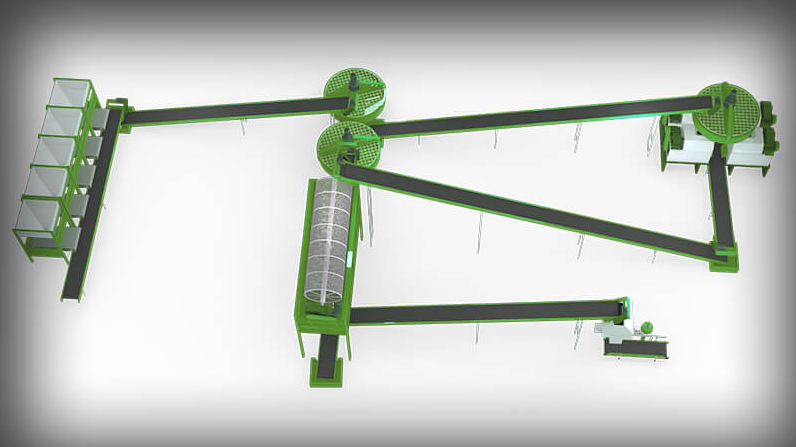 Технология обработки смешанной производственной линии производства BB-удобрений