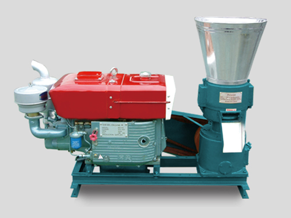 Пеллетная дробилка с плоской матрицей на дизельном двигателе